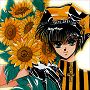 Subaru with sunflowers